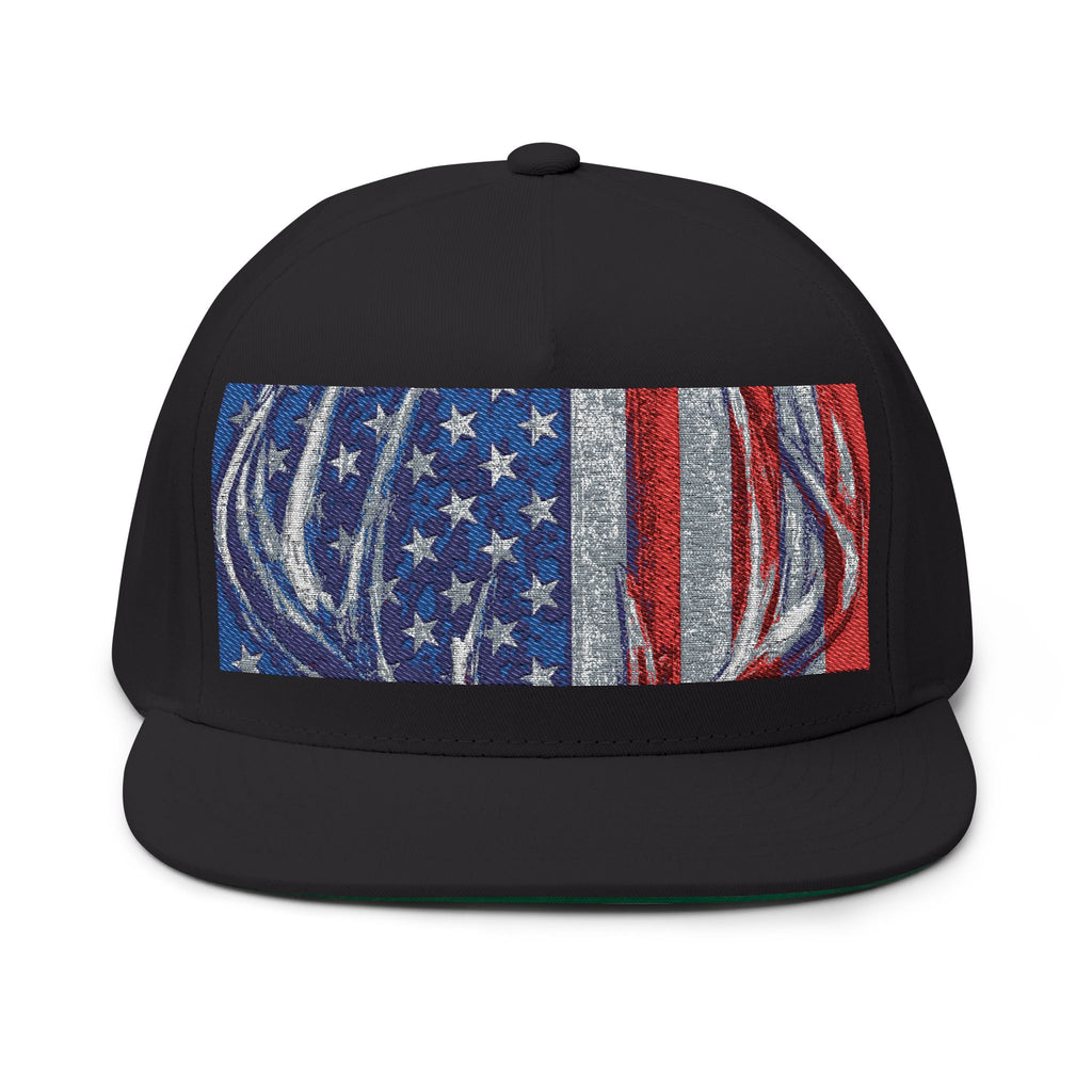 Antler Flag Flat Bill Hat -Embroidered